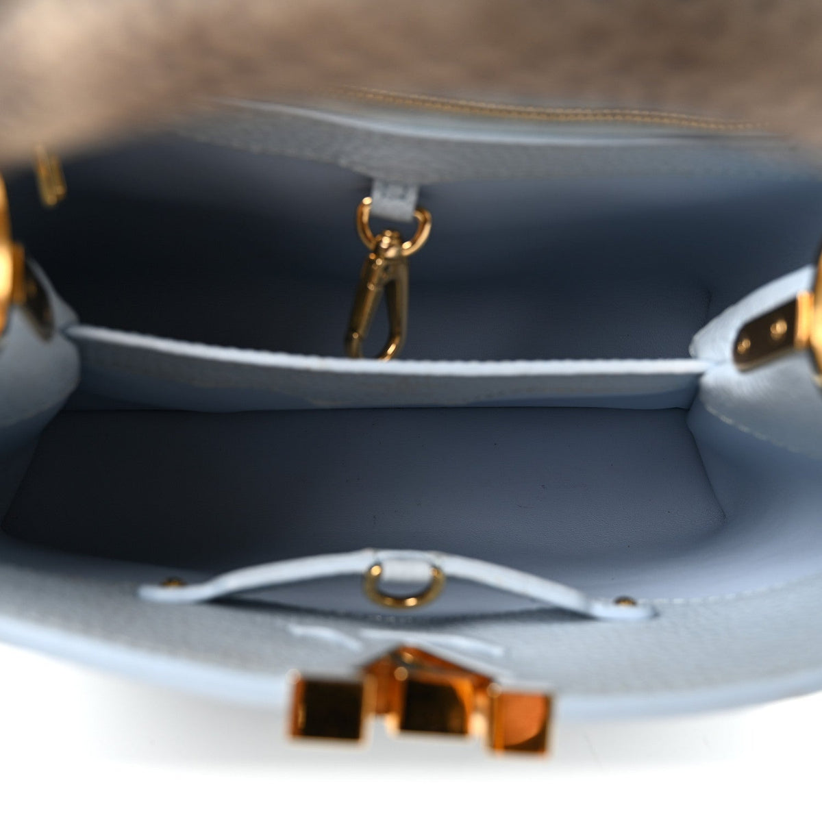 Taurillon Snakeskin Capucines BB Olympe Blue