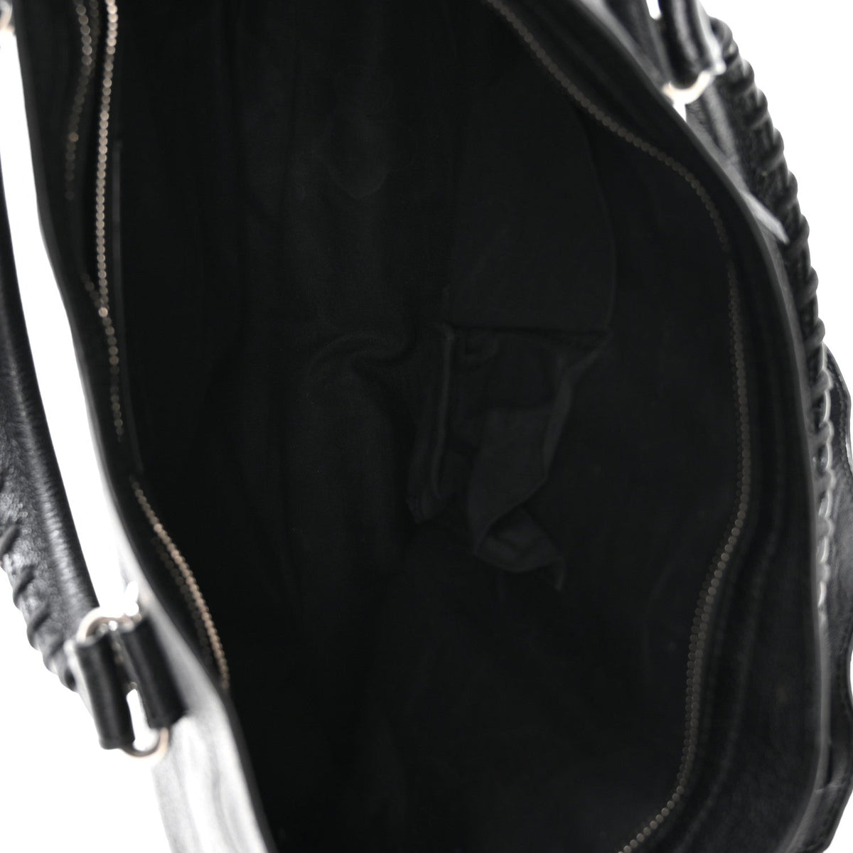 Chevre Silver Metallic Edge Hardware City Black