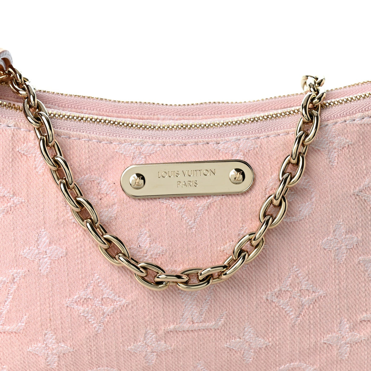 Monogram Denim Liv Pochette Washed Pink
