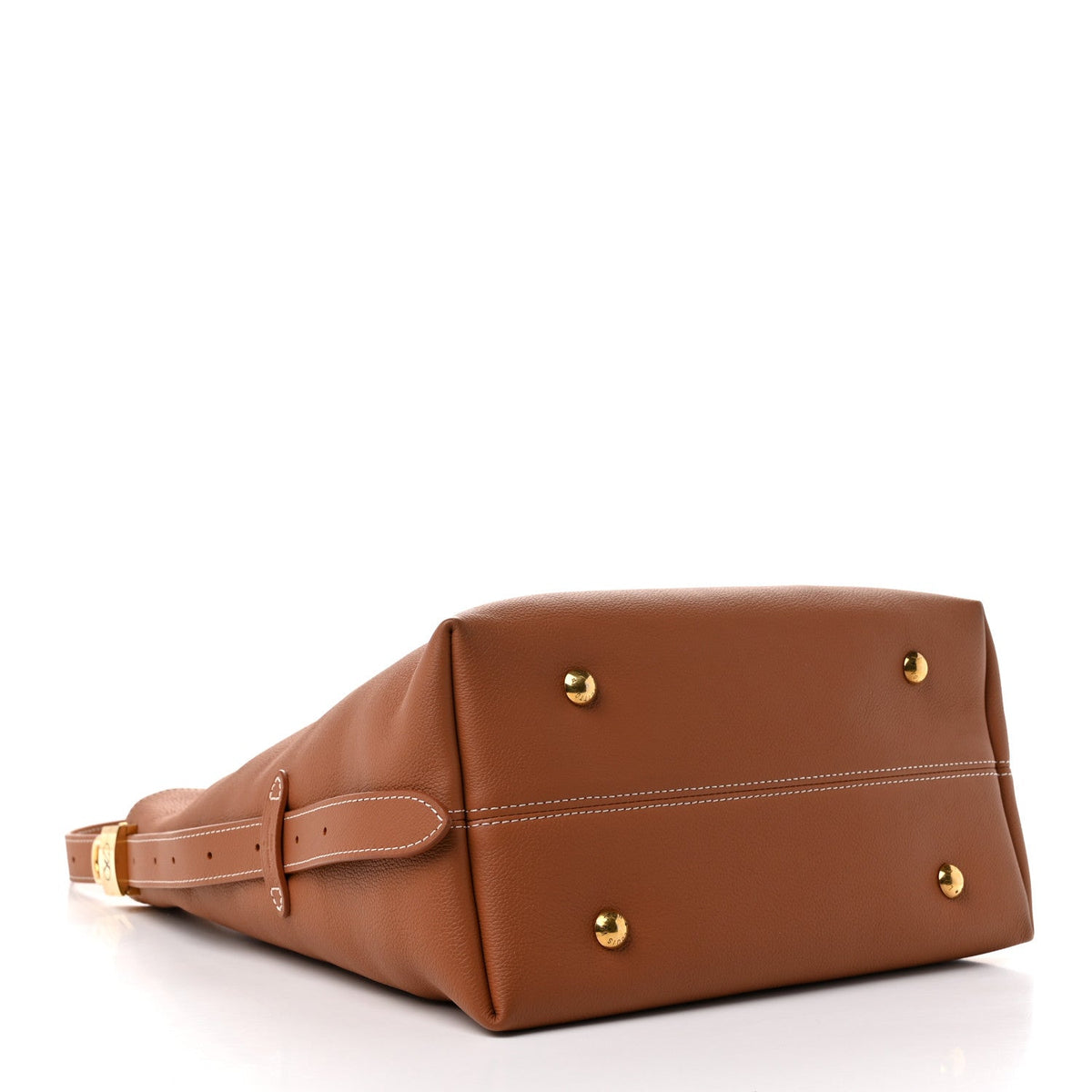 Grained Calfskin Low Key Hobo MM Cognac