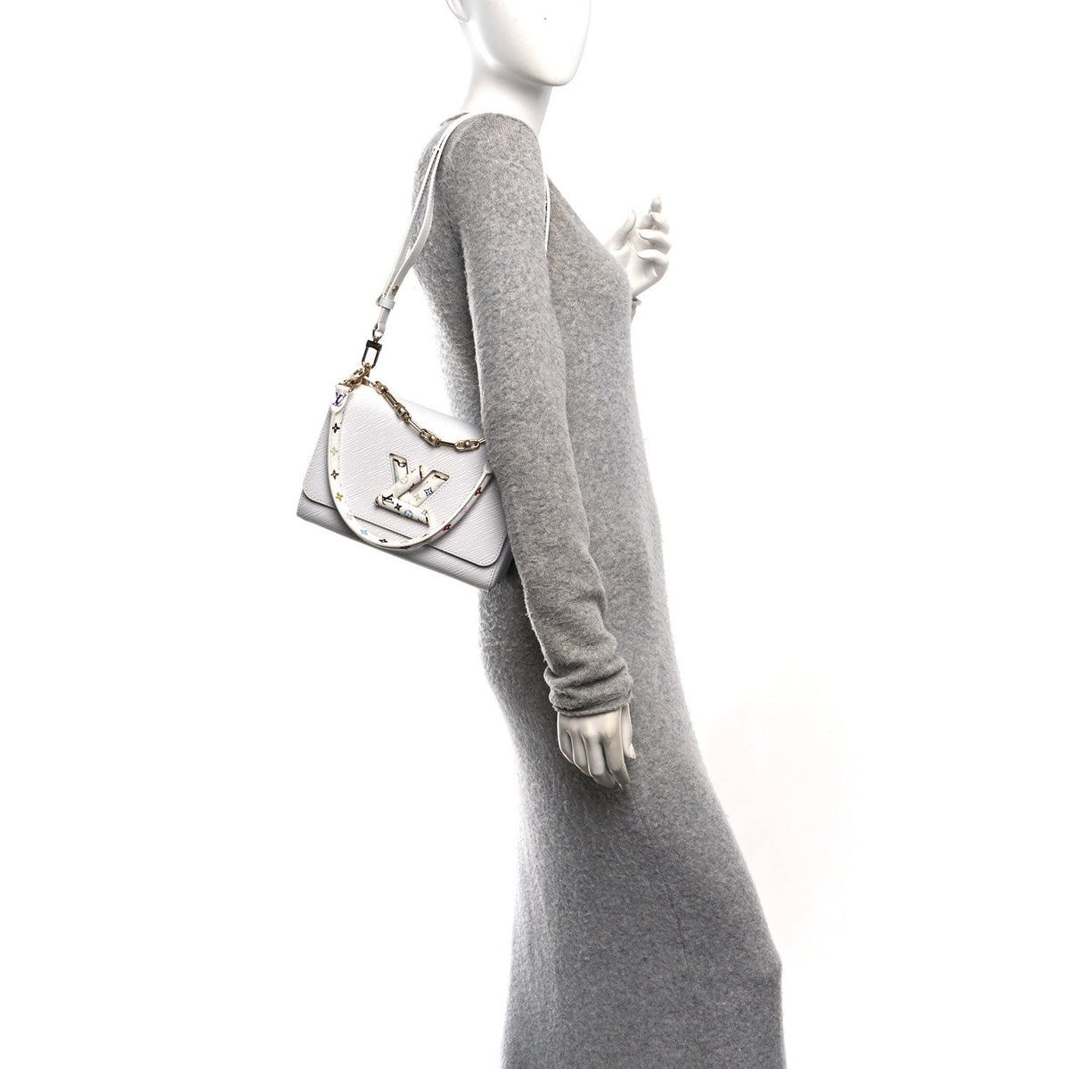 LV X TM Epi Twist MM Slim Shoulder Bag White
